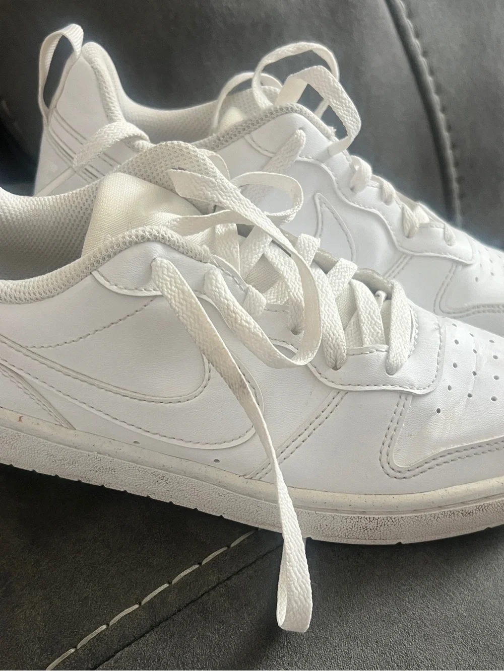 Size 5 Nike White Low-Top Leather Sneakers